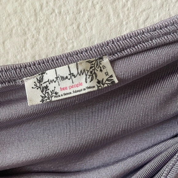 Free People lilac purple ruched long sleeve bodysuit - Picture 3 of 5